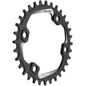 FUNN SOLO 96 NARROW-WIDE CHAIN RING BLACK AL7075, ANODIZED. SHIMANO ASYMMETRIC 96MM BCD