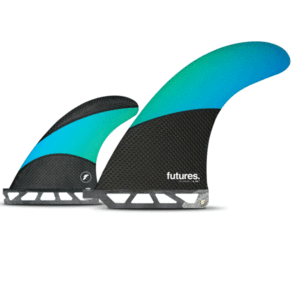 FUTURE FINS TECHFLEX 6.88 2+1 FIN SET - BLUE GREEN