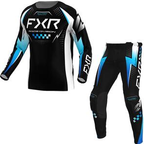 FXR CLUTCH PRO MX JERSEY AND PANTS BLACK/BLUE/WHITE