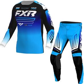 FXR YOUTH CLUTCH MX JERSEY AND PANTS BLUE/BLACK/WHITE