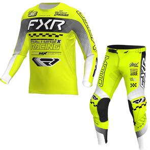 FXR YOUTH PODIUM MX JERSEY AND PANTS 26 - HIVIS/BLACK/GREY