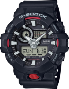 G-SHOCK GA700-1A ANALOGUE-DIGITAL WATCH BLACK & RED