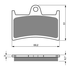 GOLDFREN BRAKE PADS GOLDFREN SINTERED SPORTS GF070 - S3 ( PH239 )