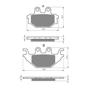 GOLDFREN BRAKE PADS GOLDFREN OFFROAD RACING GF230 - K5 ( PR333 )