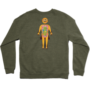 GIRL SKATEBOARDS TEMPLETON CREWNECK OLIVE HEATHER