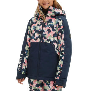 ONEILL SNOW GIRLS ADELITE PRINTED JACKET - BLUE AOP W/ PINK