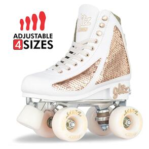 CRAZY SKATES GLITZ ROSE GOLD SIZE ADJUSTABLE ROLLER SKATES