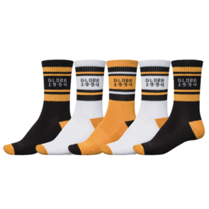 GLOBE BENGAL CREW SOCK 5 PACK ASSORTED