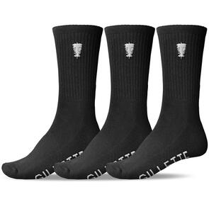 GLOBE GILLETTE CREW SOCK 3 PACK BLACK/WHITE