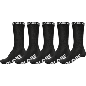 GLOBE YOUTH BLACKOUT SOCK 5 PACK BLACK/BLACK