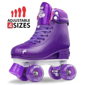 CRAZY SKATES GLITTER POP PURPLE SIZE ADJUSTABLE ROLLER SKATES