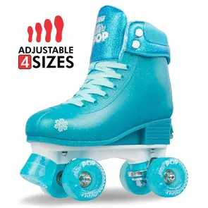 CRAZY SKATES GLITTER POP TEAL SIZE ADJUSTABLE ROLLER SKATES