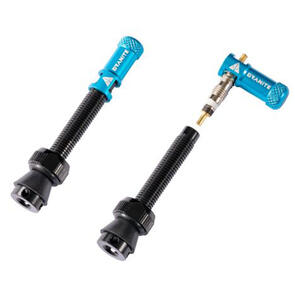 GRANITE DESIGNS 44MM BLACK VALVE STEM WITH BLUE JUICY NIPPLE VALVE CAP