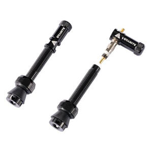 GRANITE DESIGNS 44MM BLACK VALVE STEM WITH BLACK JUICY NIPPLE VALVE CAP
