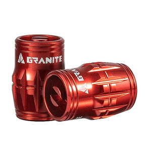GRANITE DESIGNS CNC SCHRADER VALVE CAP WITH VALVE CORE REMOVING FUNCTION RED