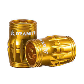 GRANITE DESIGNS CNC SCHRADER VALVE CAP WITH VALVE CORE REMOVING FUNCTION GOLD