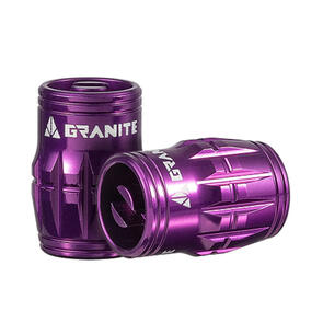 GRANITE DESIGNS CNC SCHRADER VALVE CAP WITH VALVE CORE REMOVING FUNCTION PURPLE