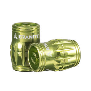 GRANITE DESIGNS CNC SCHRADER VALVE CAP WITH VALVE CORE REMOVING FUNCTION GREEN