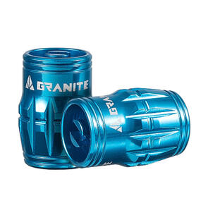 GRANITE DESIGNS CNC SCHRADER VALVE CAP WITH VALVE CORE REMOVING FUNCTION BLUE