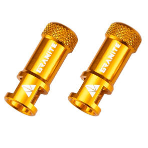 GRANITE DESIGNS JUICY NIPPLE CNC VALVE CAP PAIR WITH VALVE CORE REMOVING FUNCTION GOLD