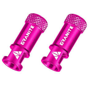 GRANITE DESIGNS JUICY NIPPLE CNC VALVE CAP PAIR WITH VALVE CORE REMOVING FUNCTION PINK