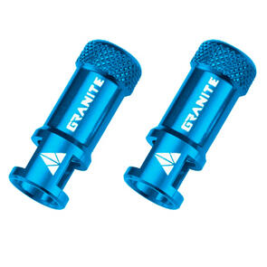 GRANITE DESIGNS JUICY NIPPLE CNC VALVE CAP PAIR WITH VALVE CORE REMOVING FUNCTION BLUE