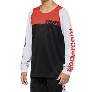 100% R-CORE YOUTH JERSEY BLACK/RACER RED 