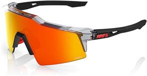 100% SPEEDCRAFT SL - TRANSLUCENT GREY/MATTE BLACK - HIPER RED MIRROR