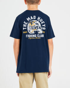 MAD HUEYS HUEYS FISHING CLUB BOYS TEE NAVY