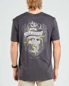 MAD HUEYS BATTEN DOWN THE HATCHES TEE VINTAGE BLACK