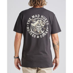 THE MAD HUEYS HOOKED AND COOKED TEE VINTAGE BLACK