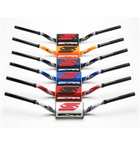 SCAR O2 H/BAR COLOR O28,6 (1 1/8 ) MCGRATH/SHORT STYLE KTM BAR RED / PAD RED