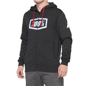 100% SYNDICATE ZIP HOODED FLEECE BLACK HEATHER 