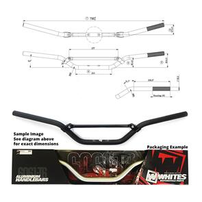 WHITES MOTORCYCLE PARTS WHITES HANDLEBARS ALLOY 6061 7/8 (22.2MM) CR/RM/YZ/WR BLK