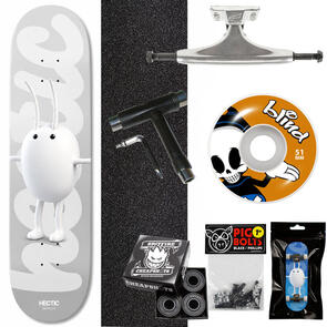 HECTIC BOARD CO DAYDREAMER GUNMETAL 7.5 CUSTOM COMPLETE