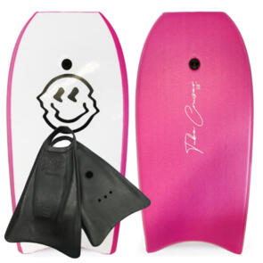 HECTIC BOARD CO TUBE CRUISER PINK WHITE 42 + MANTA FINS COMBO