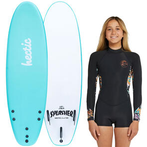 HECTIC BOARD CO 2024 SPLASHER SOFTBOARD 6'0 MENTHOL + ONEILL GIRLS BAHIA SPRINGSUIT PACKAGE