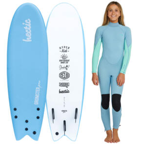 HECTIC BOARD CO GIRLS GROMSTER PRO 5'10 SOFTBOARD + O'NEILL REACTOR PACKAGE