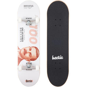 HECTIC BOARD CO SKATEBOARD COMPLETE ONE HUNNID RED 8"