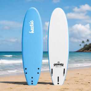 HECTIC BOARD CO 2025 SPLASHER SOFTBOARD 6'6 - ICE BLUE (INCLS LEG ROPE & FINS)