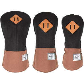 HERSCHEL SUPPLY CO HEAD COVER SET BLACK SADDLE BROWN