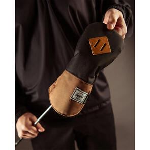 HERSCHEL SUPPLY CO HERITAGE FAIRWAY WOOD HEAD COVER BLACK SADDLE BROWN