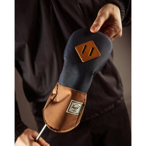 HERSCHEL SUPPLY CO HERITAGE FAIRWAY WOOD HEAD COVER NAVY SADDLE BROWN