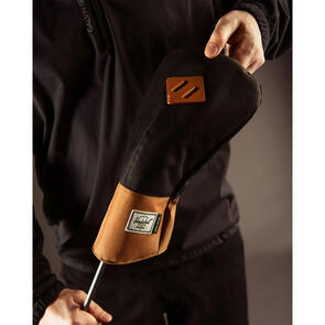 HERSCHEL SUPPLY CO HERITAGE DRIVER HEAD COVER BLACK SADDLE BROWN
