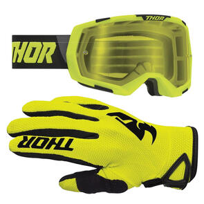 THOR MX 2025 GOGGLE REGIMENT ACID/BLACK + SECTOR GLOVES ACID