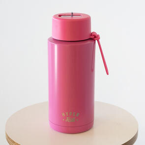 HYPER RIDE NEON PINK TRIPLE WALL VACUUM INSULATED CERAMIC STAINLESS WATER BOTTLE