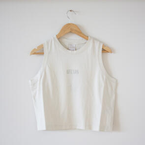 AFENDS FOCUS - RECYCLED SINGLET - OFF WHITE
