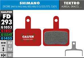 GALFER FD293 BRAKE PADS SHIMANO DEORE, TEKTRO AURIGA G1851 ADVANCED