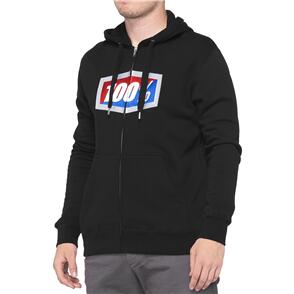 100% OFFICIAL ZIP HOODED FLEECE BLACK 