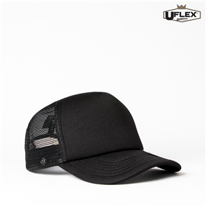 UFLEX U15502 UFLEX SNAP BACK TRUCKER - BLACK/BLACK MESH